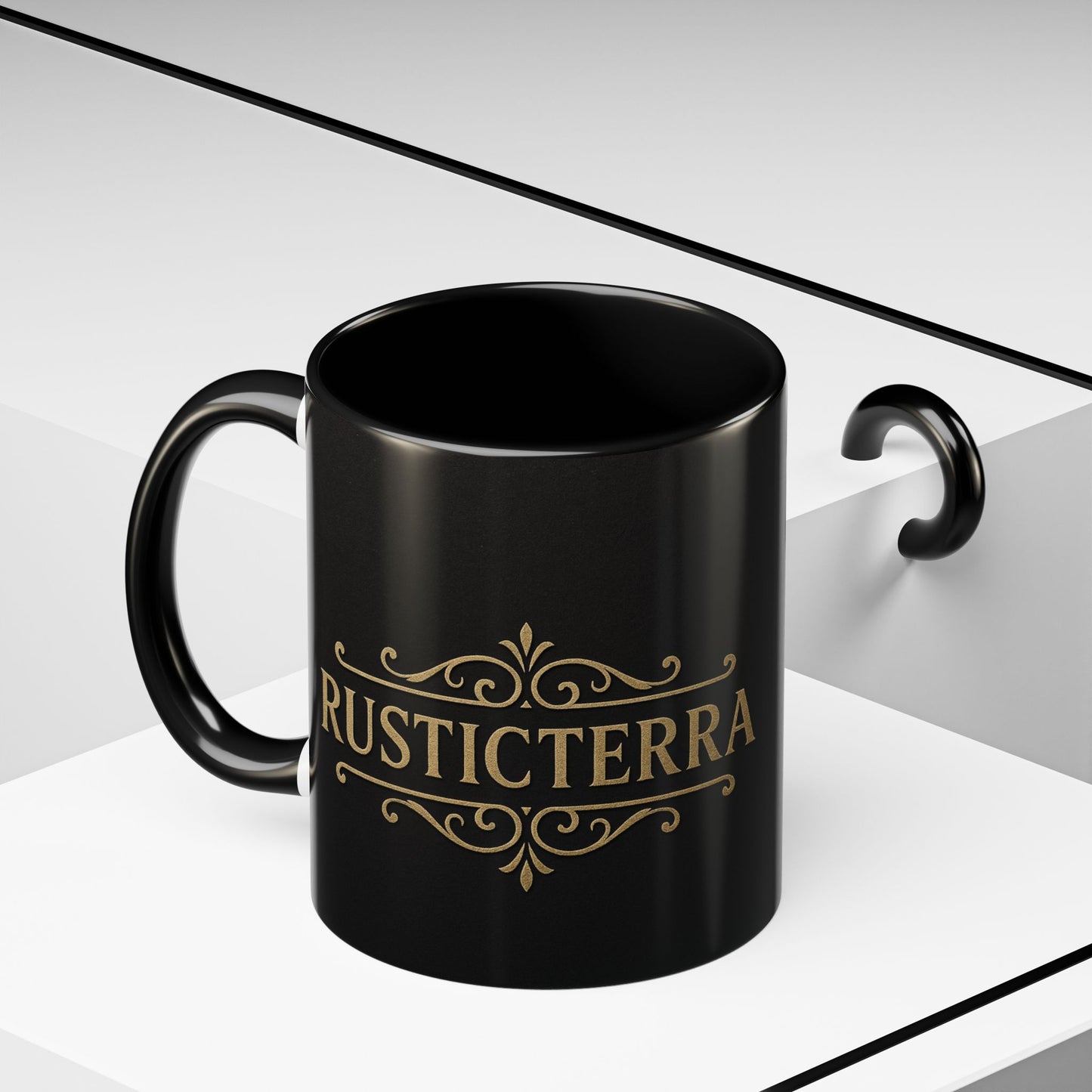 Cana de cafea Rustic Terra - Neagră elegantă, 290 ml și 425 ml