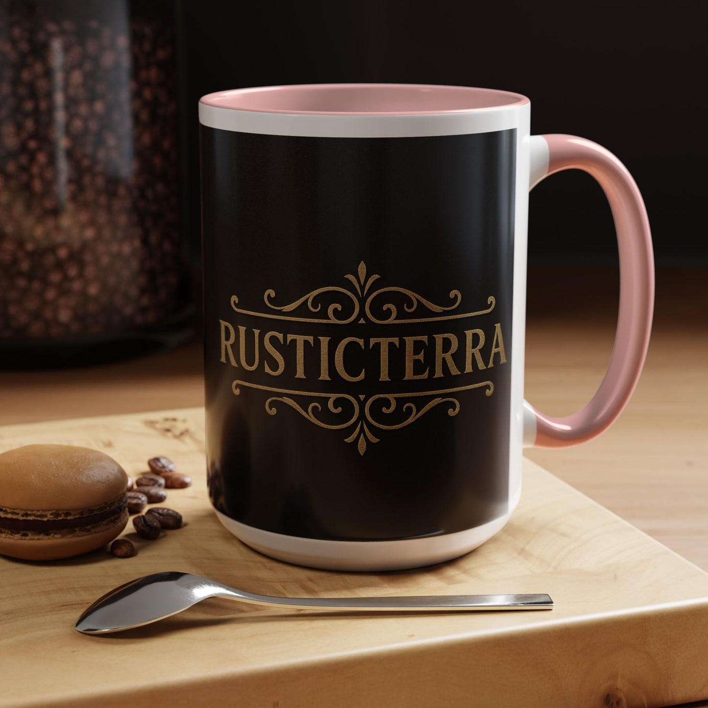 Cana de cafea Rustic Terra - Neagră elegantă, 290 ml și 425 ml