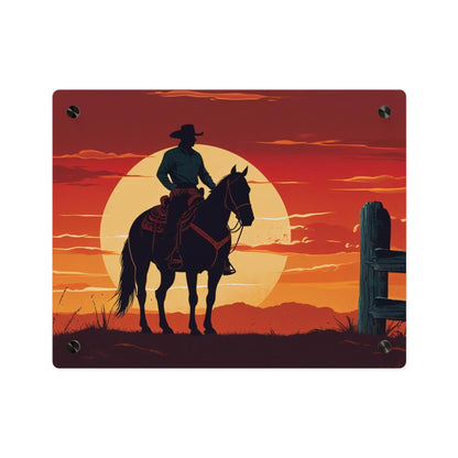 Rustic Western Sunset Acrylic Wall Art Panels - Rustic Home Decor