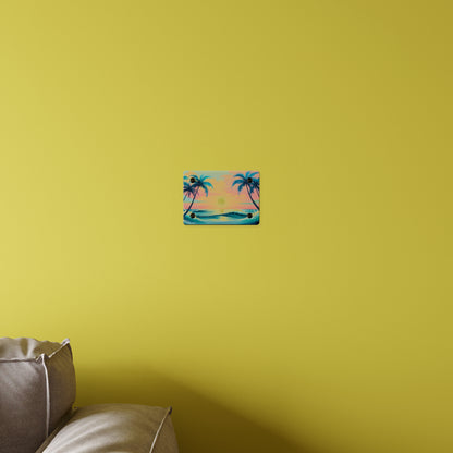 Palm Wave Paradise – Beach Sunset Acrylic Wall Panel