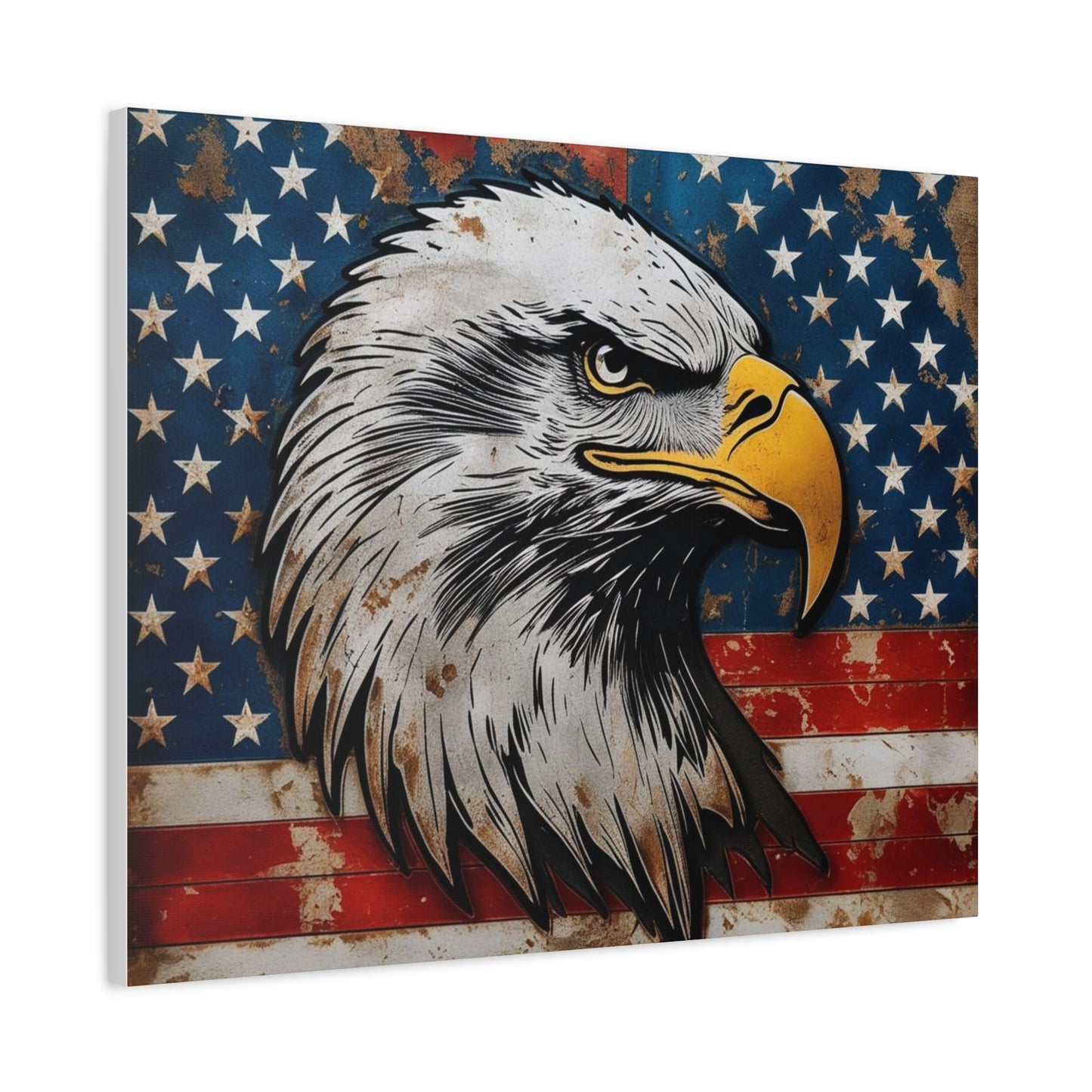 Tablou pe pânză Weathered Glory – Decor rustic de perete cu vultur pleșuv și stele