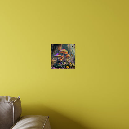 Zână de pădure cu ciuperci – Tablou acrilic rustic cu pădure