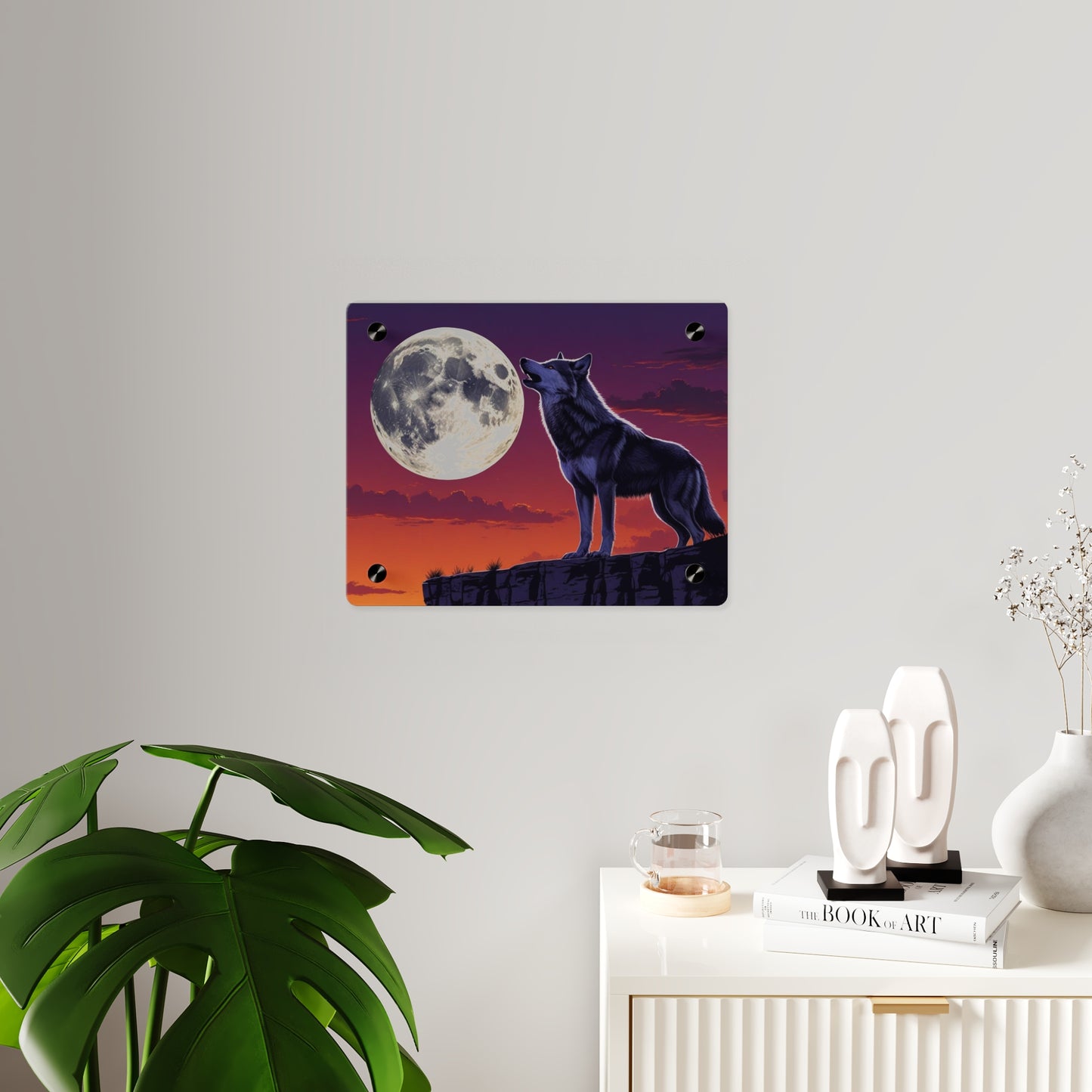 Moonlit Wolf Acrylic Wall Art Panels