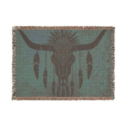 Bohemian Woven Blanket with Tribal Design