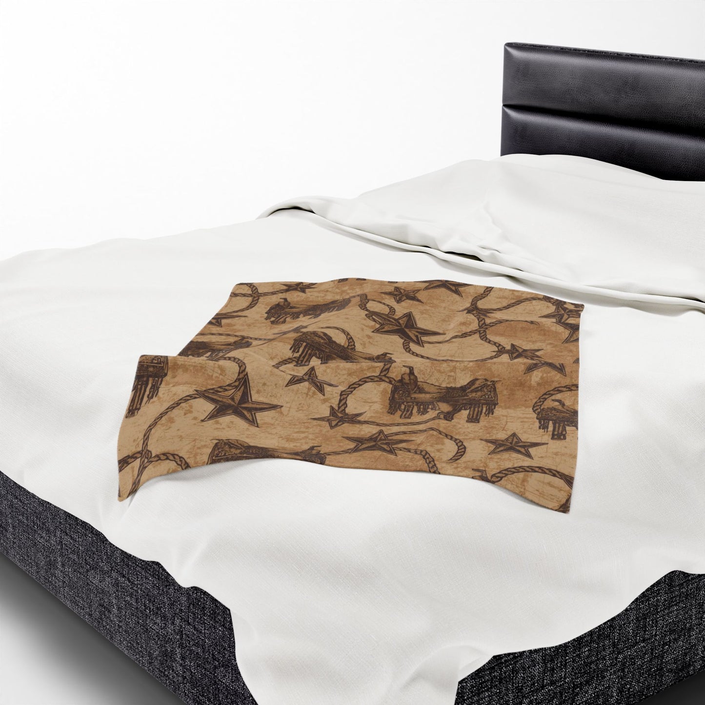 Cozy Western-Themed Velveteen Plush Blanket
