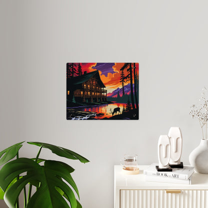 Cabin by the Stream – Acrylic Rustic Wall Art