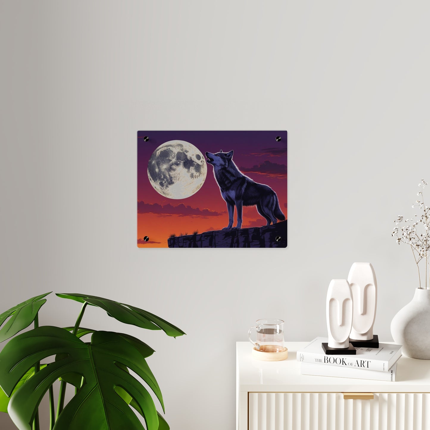 Moonlit Wolf Acrylic Wall Art Panels