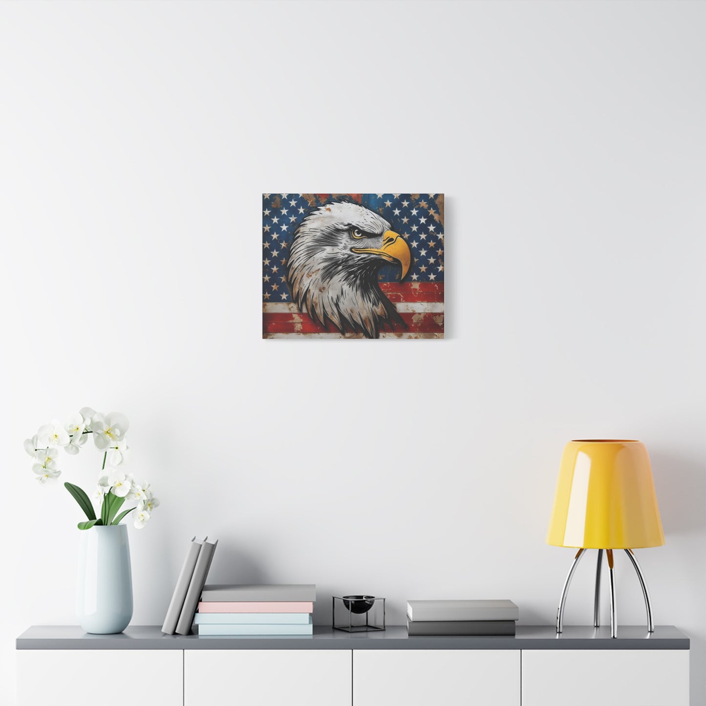 Tablou pe pânză Weathered Glory – Decor rustic de perete cu vultur pleșuv și stele