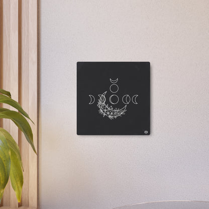 Botanical Moon Phase Wall Art – Metal Boho Accent Piece