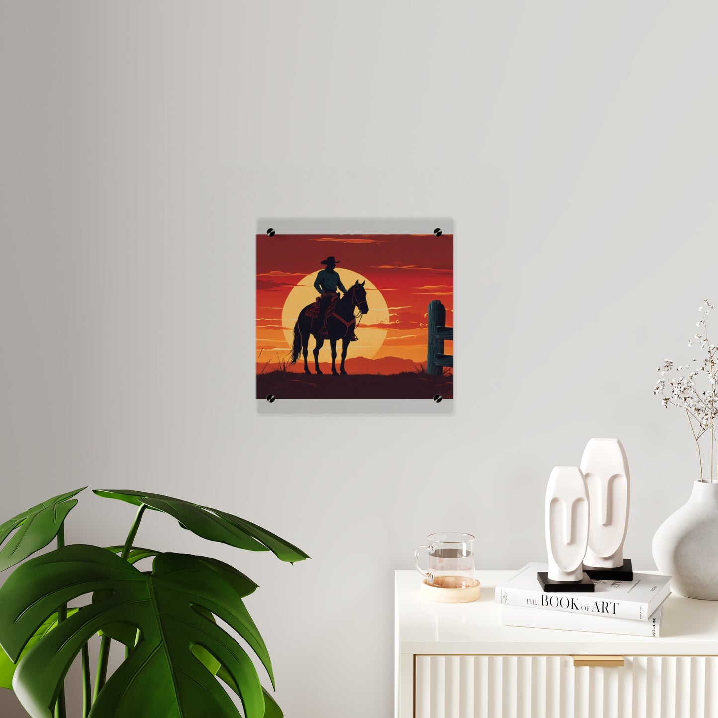 Rustic Western Sunset Acrylic Wall Art Panels - Rustic Home Decor