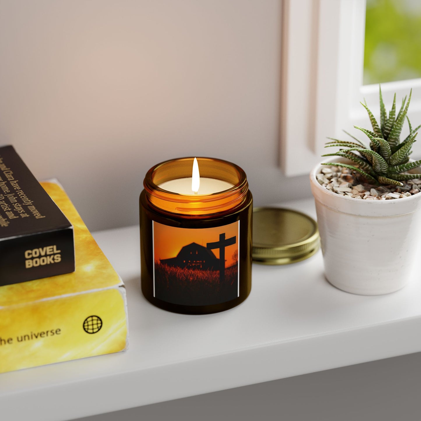 Lumânare parfumată rustică de toamnă cu aromă de fermă