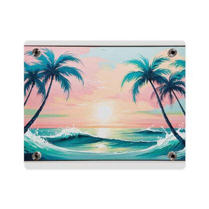 Palm Wave Paradise – Beach Sunset Acrylic Wall Panel