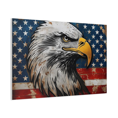 Tablou pe pânză Weathered Glory – Decor rustic de perete cu vultur pleșuv și stele