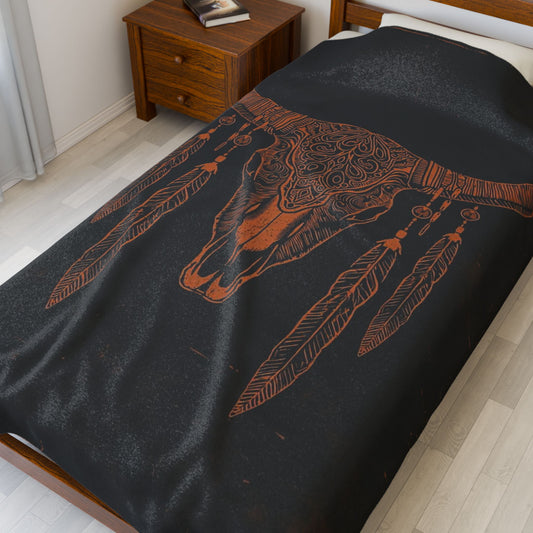 Boho Chic Velveteen Plush Blanket