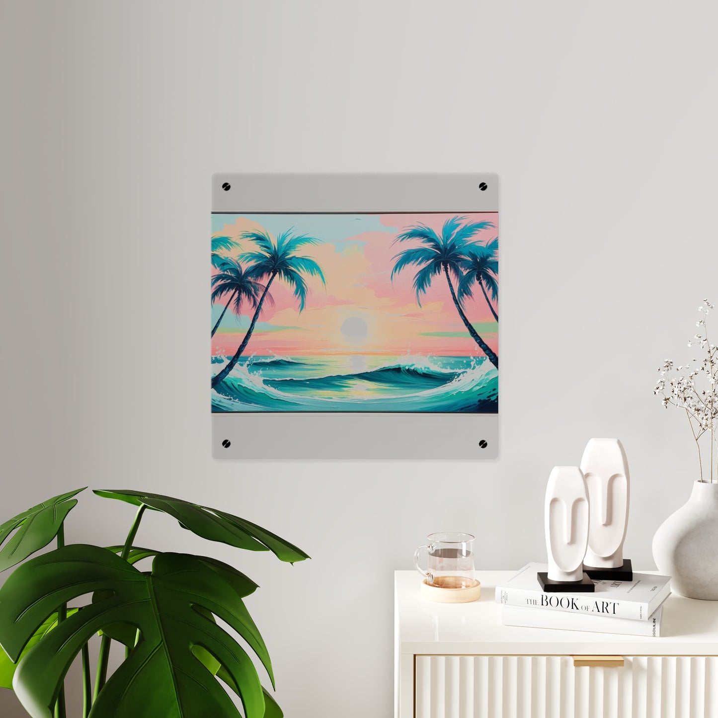 Palm Wave Paradise – Beach Sunset Acrylic Wall Panel