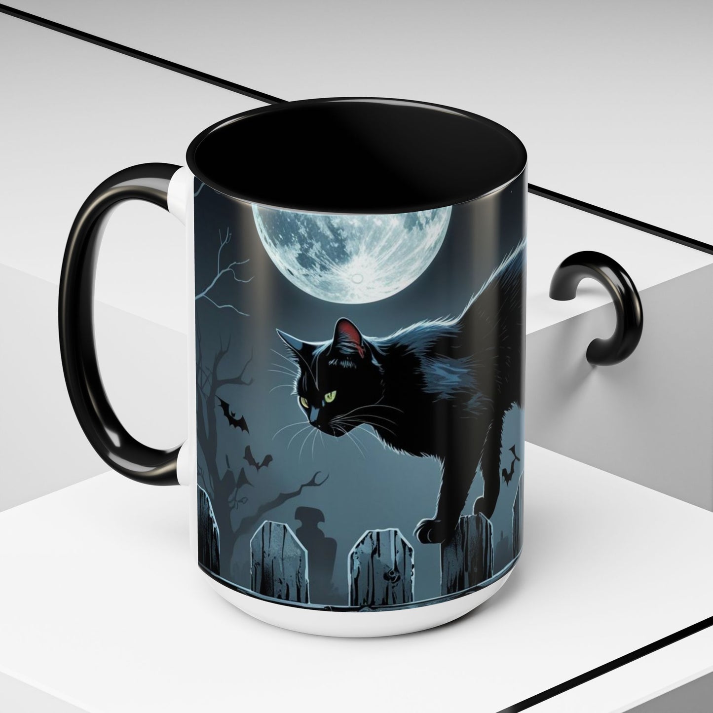 Mystical Black Cat Coffee Mug- Halloween Special