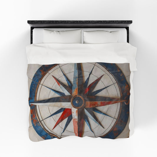 Nautical Compass Plush Blanket
