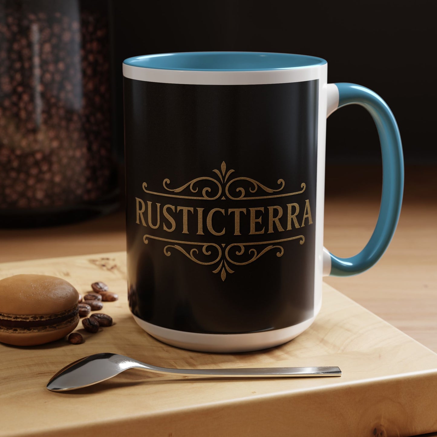Cana de cafea Rustic Terra - Neagră elegantă, 290 ml și 425 ml