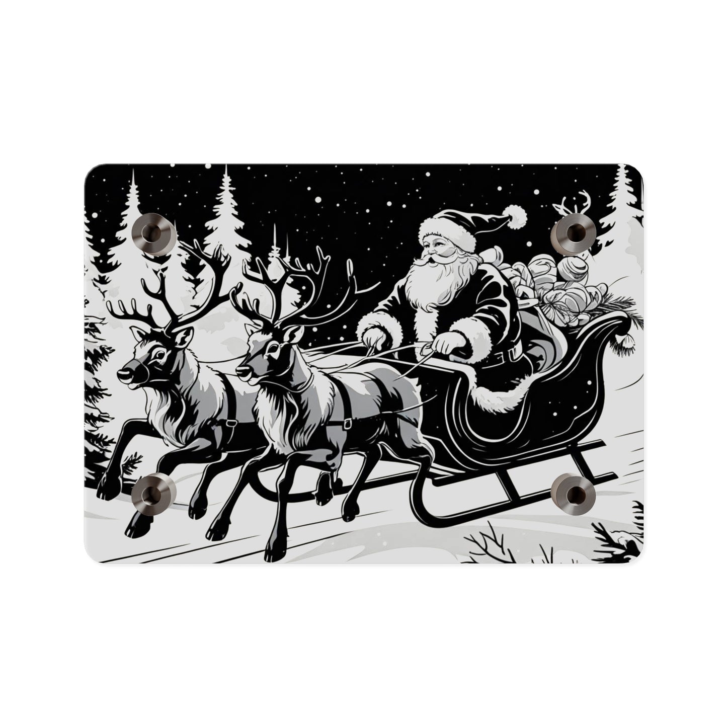 Santa's Sleigh Night Sky - Acrylic Wall Art Panel