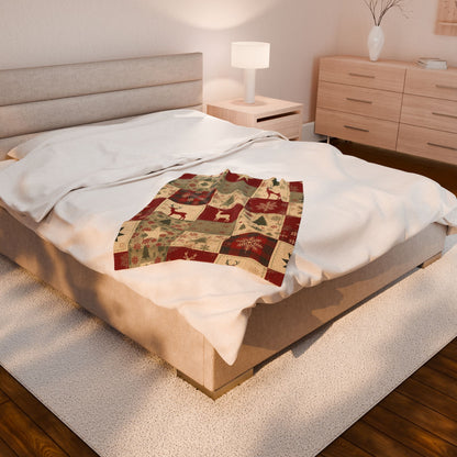 Cozy Holiday Velveteen Plush Blanket