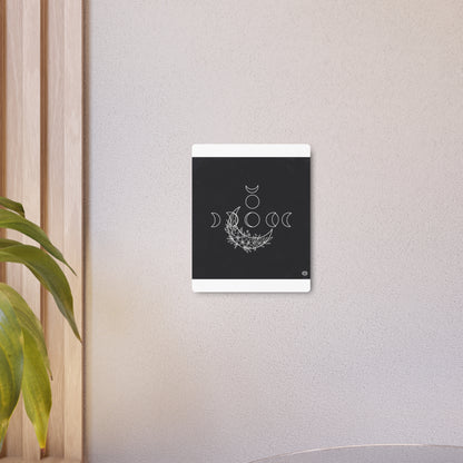 Botanical Moon Phase Wall Art – Metal Boho Accent Piece