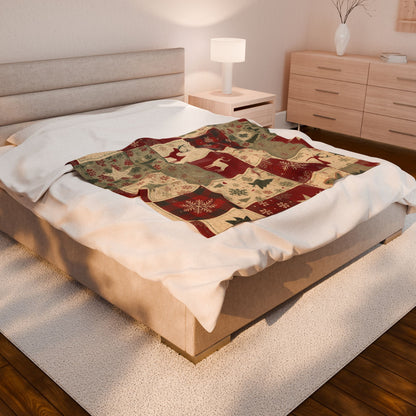 Cozy Holiday Velveteen Plush Blanket