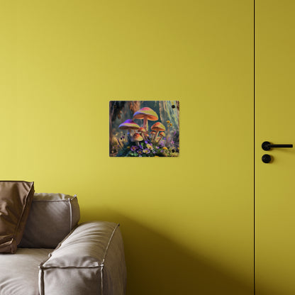 Zână de pădure cu ciuperci – Tablou acrilic rustic cu pădure
