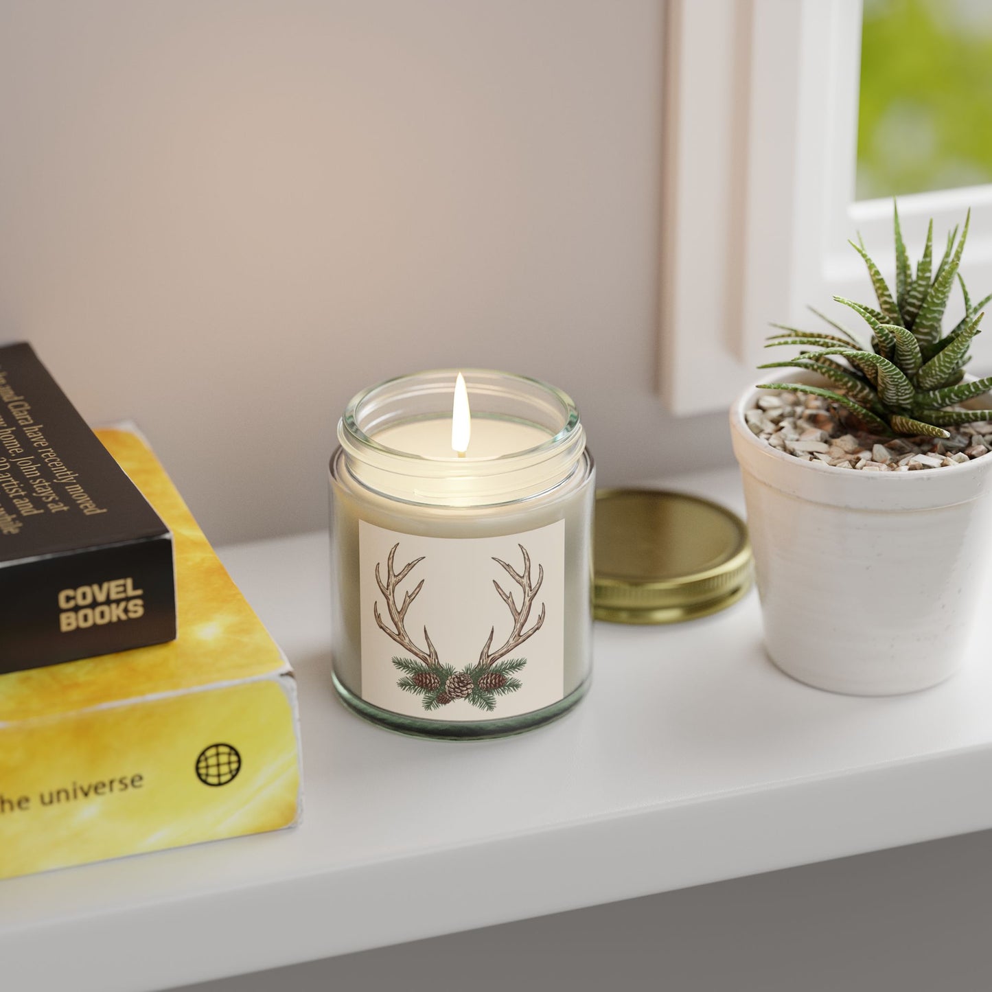Rustic Pine Antlers Scented Candle