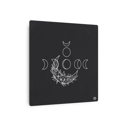 Botanical Moon Phase Wall Art – Metal Boho Accent Piece
