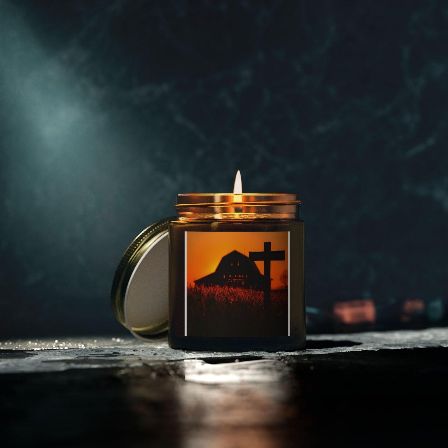 Lumânare parfumată rustică de toamnă cu aromă de fermă