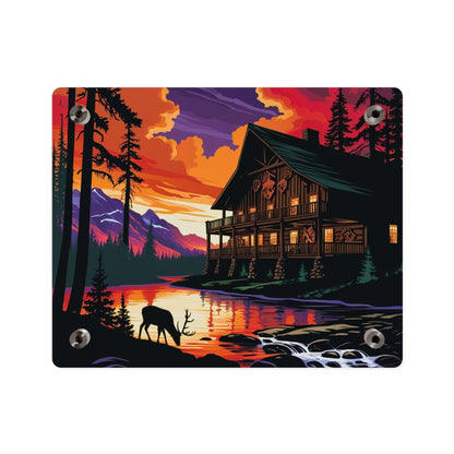 Cabin by the Stream – Acrylic Rustic Wall Art