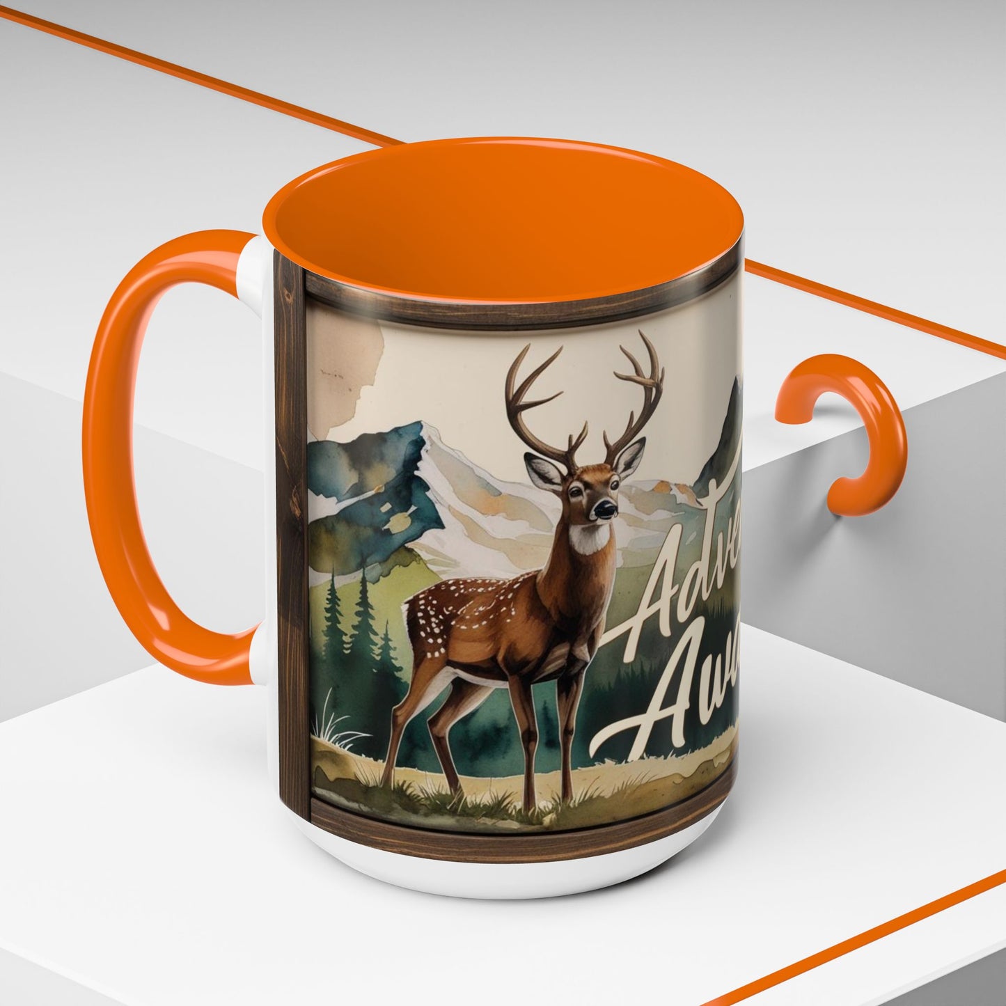 Adventure Awaits Accent Coffee Mug - Nature Lover Travel Gift