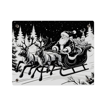 Santa's Sleigh Night Sky - Acrylic Wall Art Panel