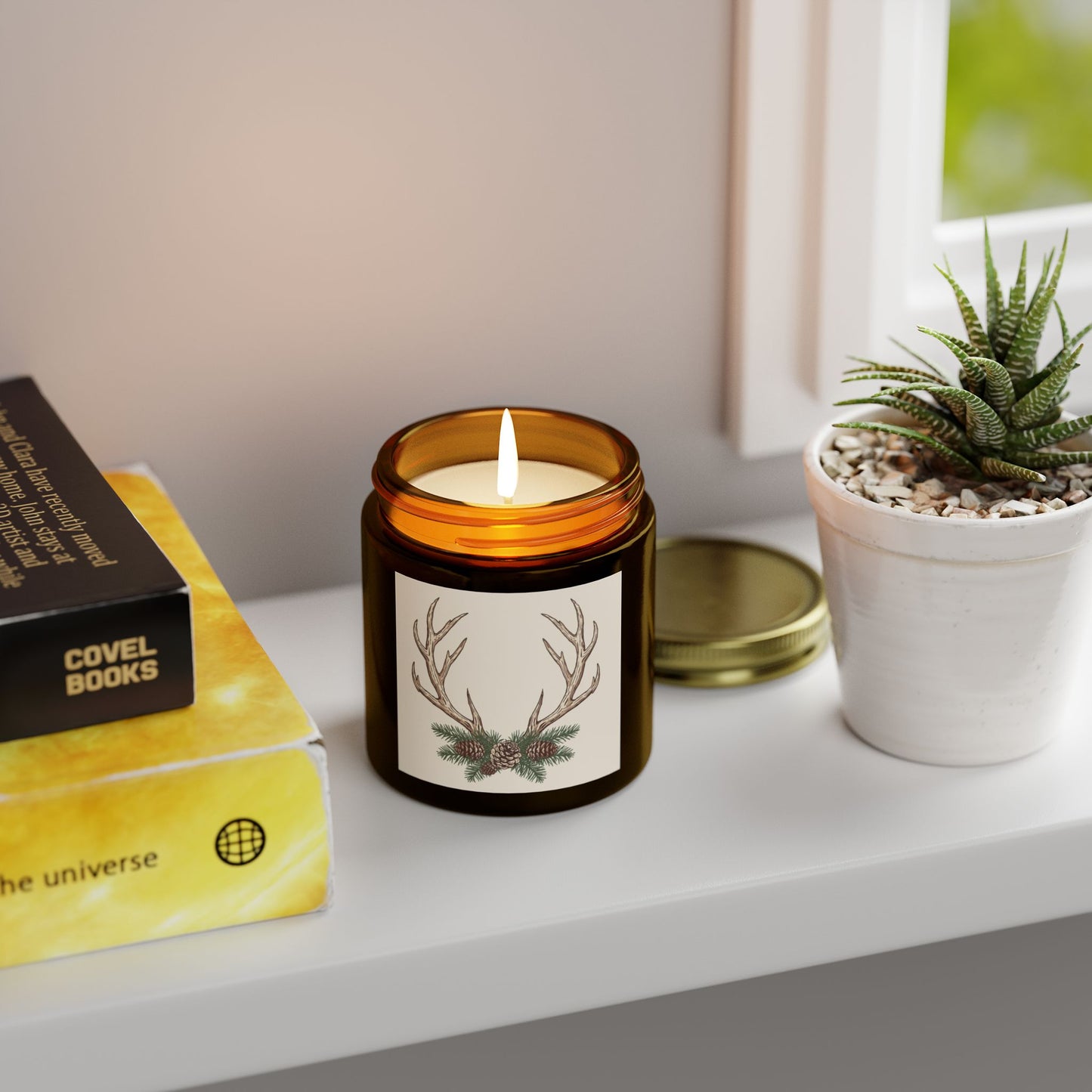 Rustic Pine Antlers Scented Candle