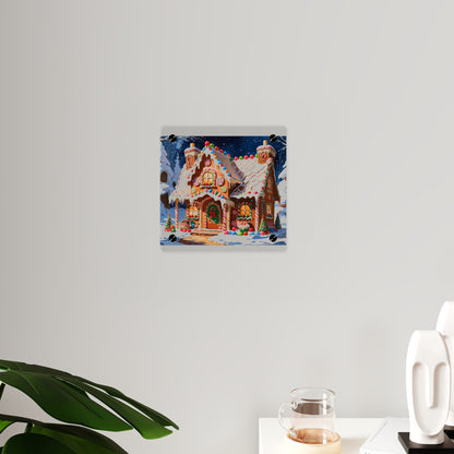Festive Gingerbread House Acrylic Wall Art – Christmas Holiday Décor