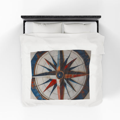 Nautical Compass Plush Blanket