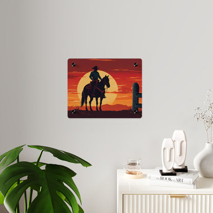 Rustic Western Sunset Acrylic Wall Art Panels - Rustic Home Decor