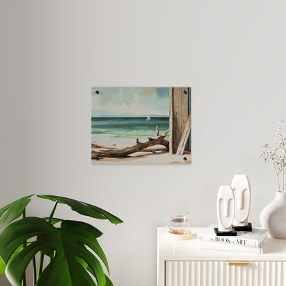 Beachside Acrylic Wall Art – Coastal Luxe Home Accent