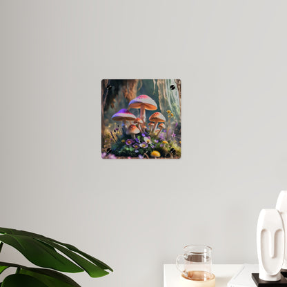 Zână de pădure cu ciuperci – Tablou acrilic rustic cu pădure