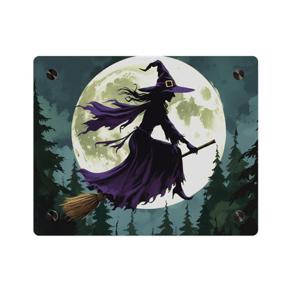 Acrylic Wall Art Panels - Witch and Moon Decor, Perfect for Halloween
