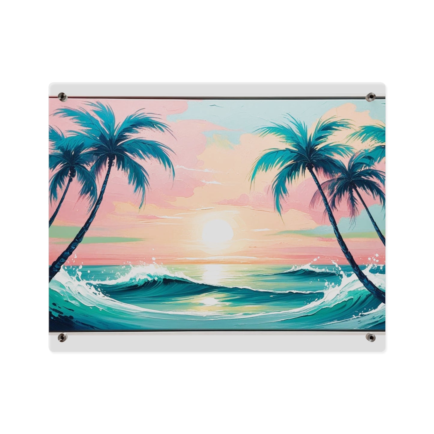 Palm Wave Paradise – Beach Sunset Acrylic Wall Panel