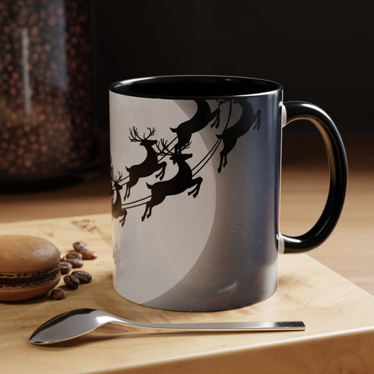 Christmas Sleigh Coffee Mug - Reindeer Holiday Gift