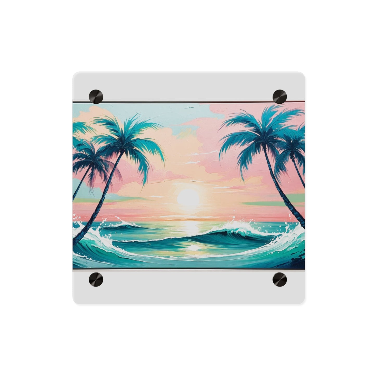 Palm Wave Paradise – Beach Sunset Acrylic Wall Panel