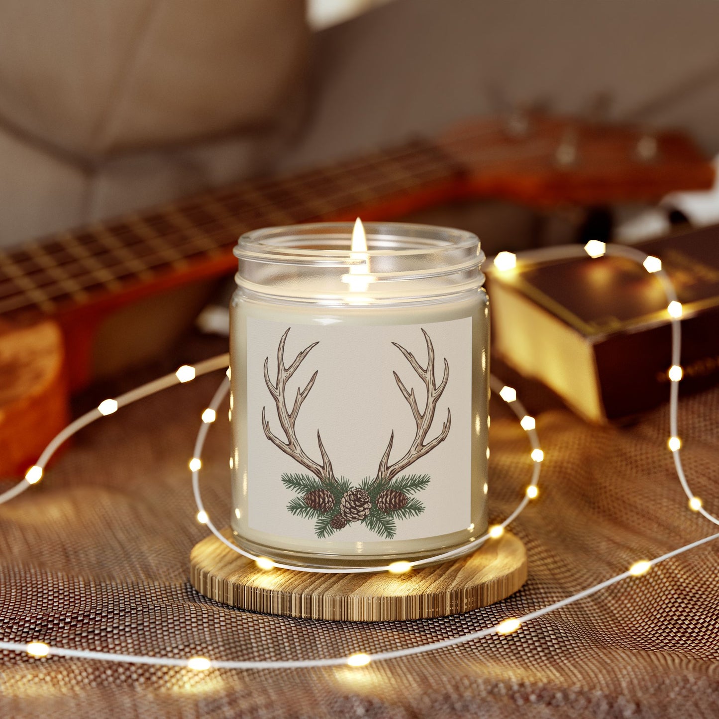 Rustic Pine Antlers Scented Candle