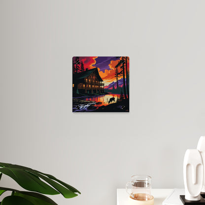Cabin by the Stream – Acrylic Rustic Wall Art