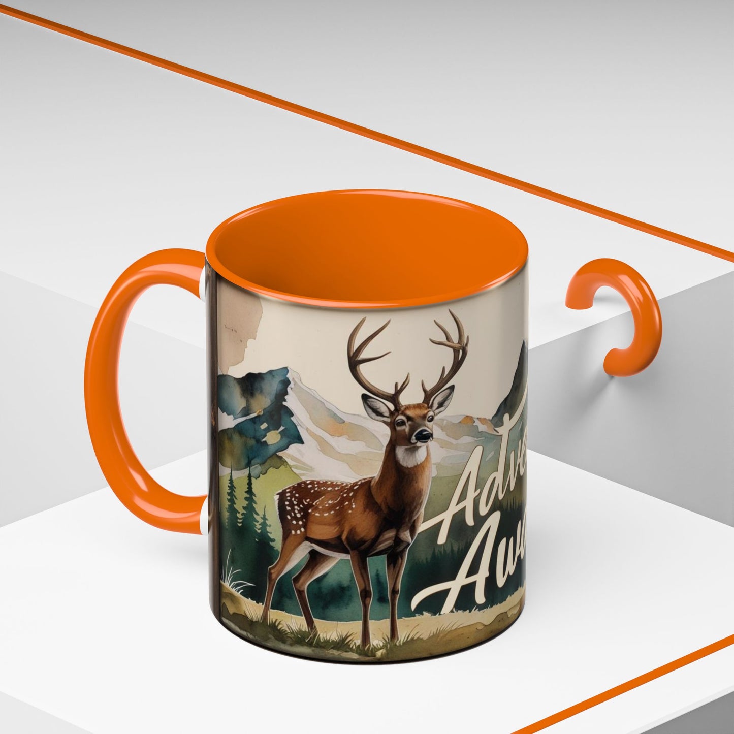 Adventure Awaits Accent Coffee Mug - Nature Lover Travel Gift