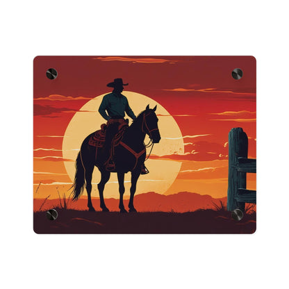 Rustic Western Sunset Acrylic Wall Art Panels - Rustic Home Decor