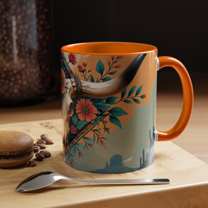 Bohemian Skull Coffee Mug, Unique Western Skull Gift