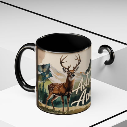 Adventure Awaits Accent Coffee Mug - Nature Lover Travel Gift