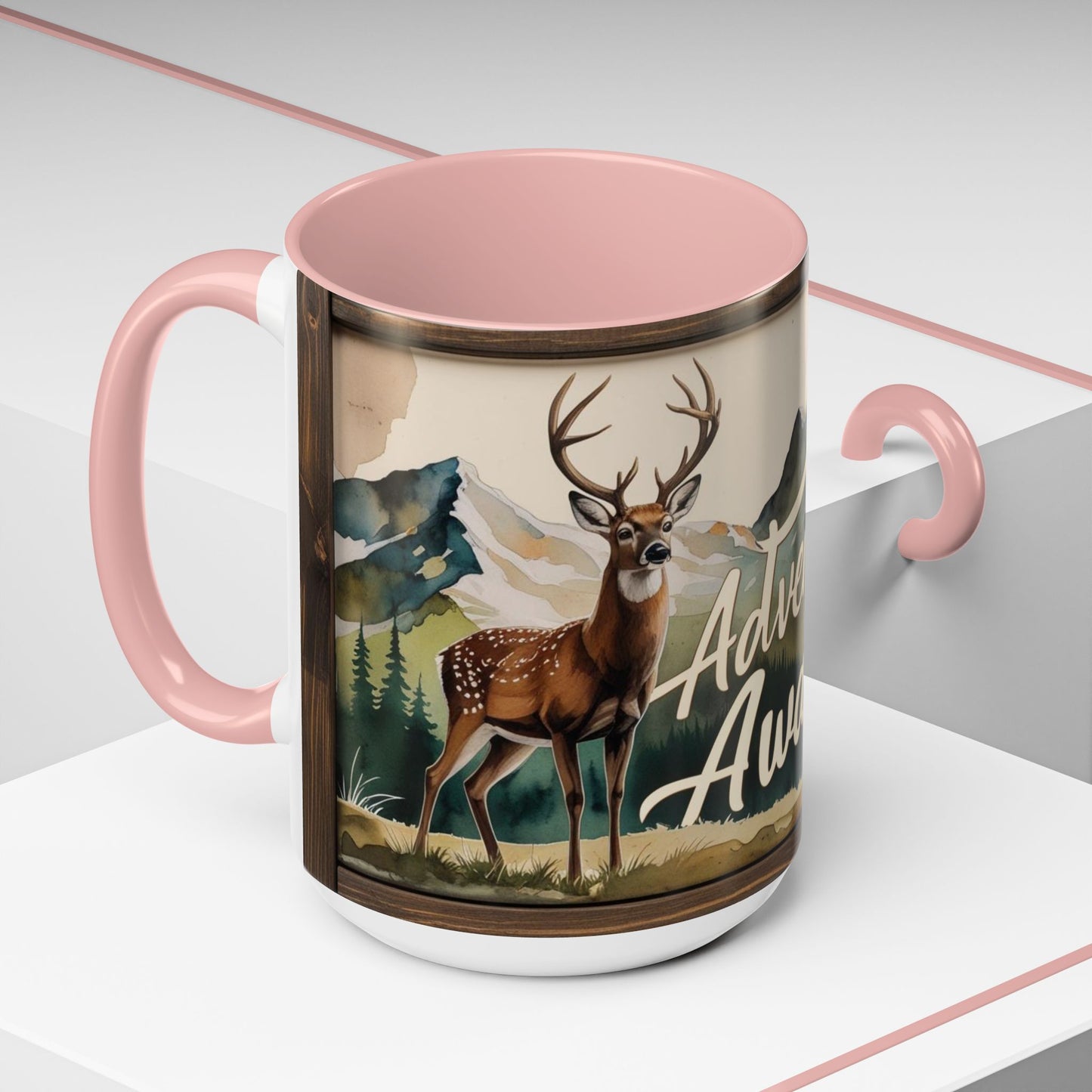 Adventure Awaits Accent Coffee Mug - Nature Lover Travel Gift